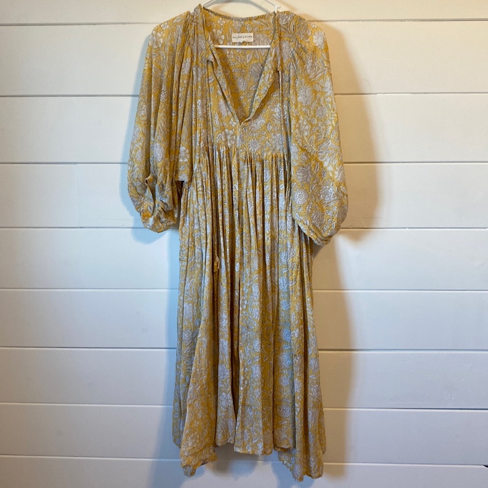 Daughters of India Krya MIDI Dress in Cumin size small